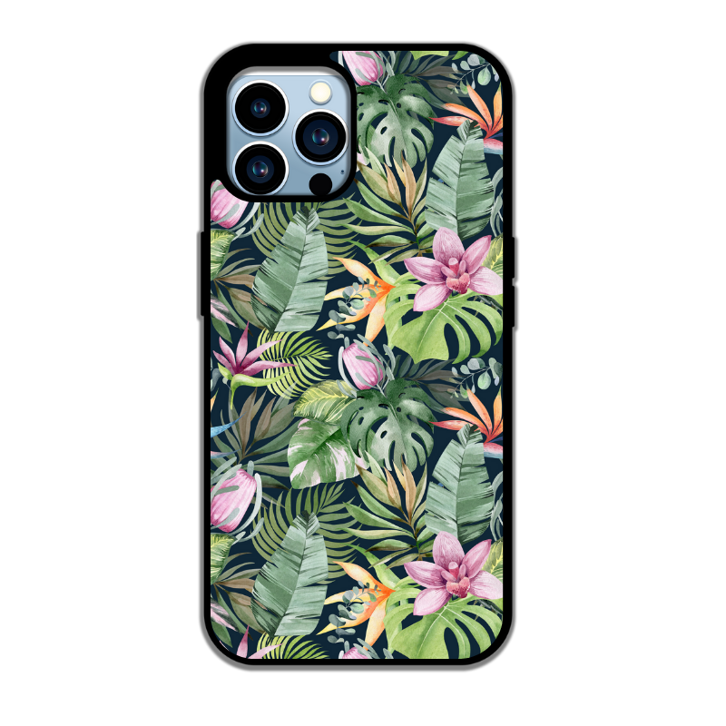 🌺 Jungle Noire – Feuillage & Fleurs Exotiques