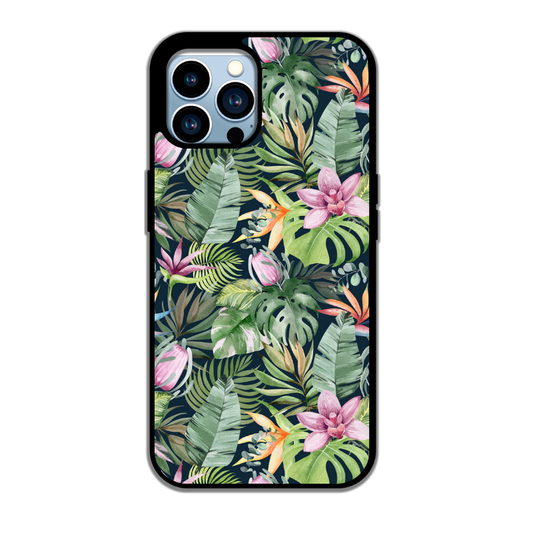 🌺 Jungle Noire – Feuillage & Fleurs Exotiques