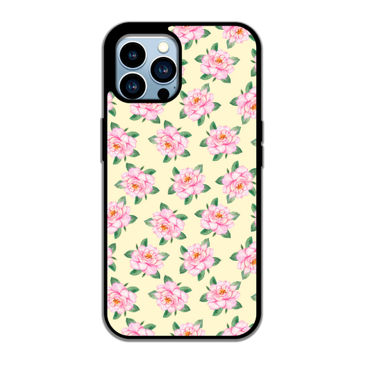 🌸 Élégance Bohème – Fleurs Roses sur Vanille